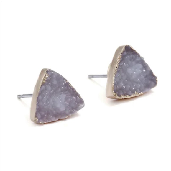 RESTOCKED Faux Gold Dipped Gem Stone Earrings - Picture 3 of 4